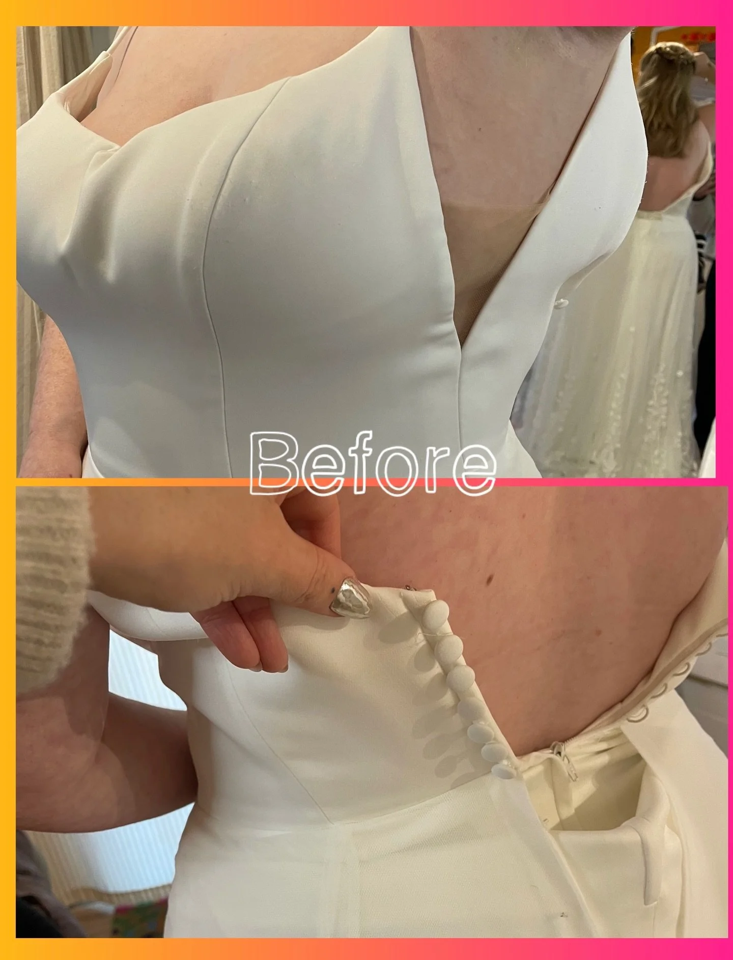 A perfect example of how expert alterations can completely transform a dress ✨🪡

My bride came in worried at her first appointment but by the second fitting, we were already seeing a huge difference and by her wedding day&hellip; just look at that f