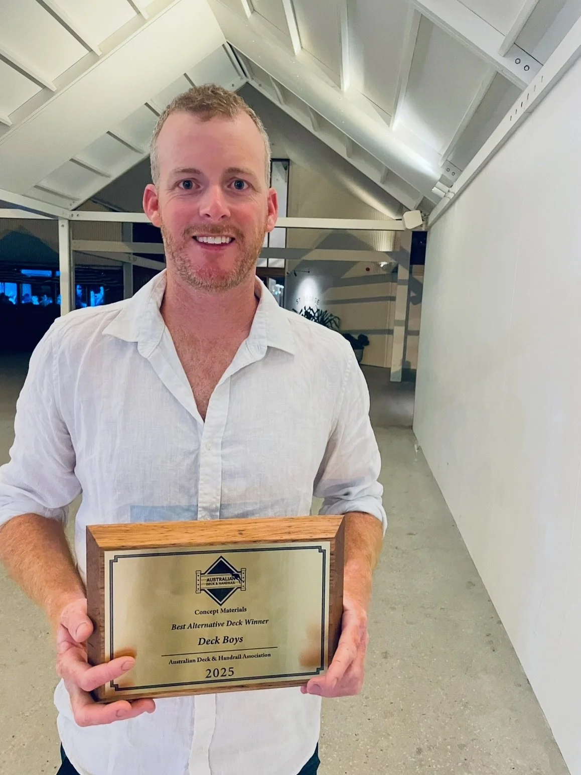 Proud to have taken home the award for Best Alternative Deck last night at the 2025 @ausdeckandrail Awards in Sydney! Our herringbone poolside cabana deck was technically tricky, but came to life beautifully! Big thanks to our suppliers for helping b