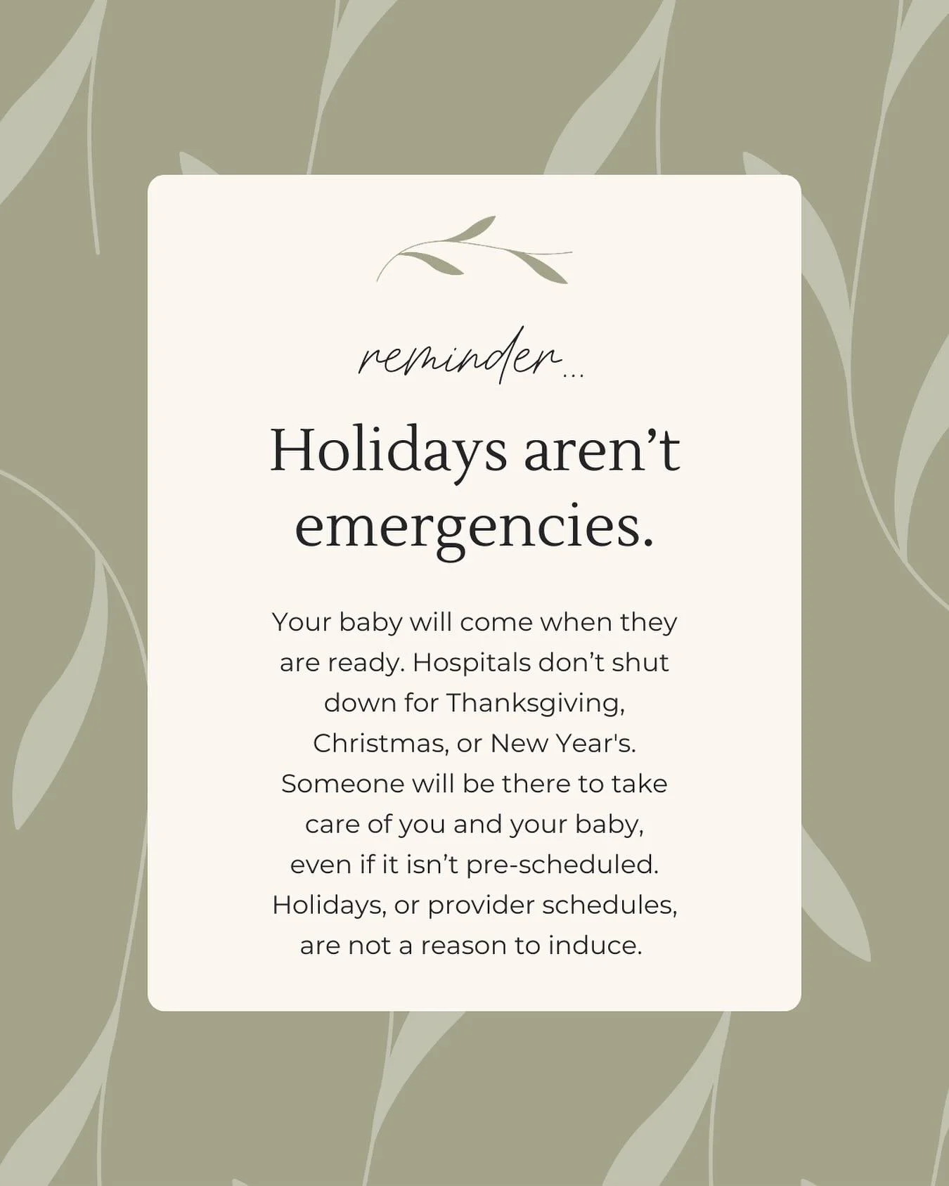 Did you know ACOG doesn&rsquo;t categorize postterm until 42 weeks? 41 to 41+6 is late term, but still considered term. 

That&rsquo;s often not the story we hear. 

If you&rsquo;re not receiving the benefit of an induction (getting baby out quickly 