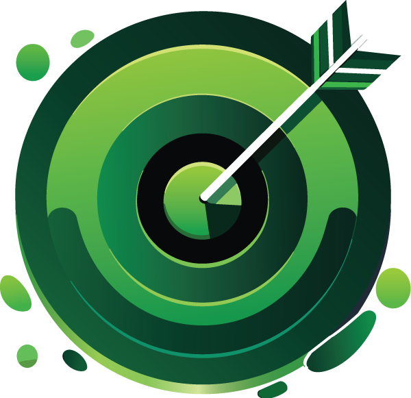 Easy read icon with a arrow in the middle of a target