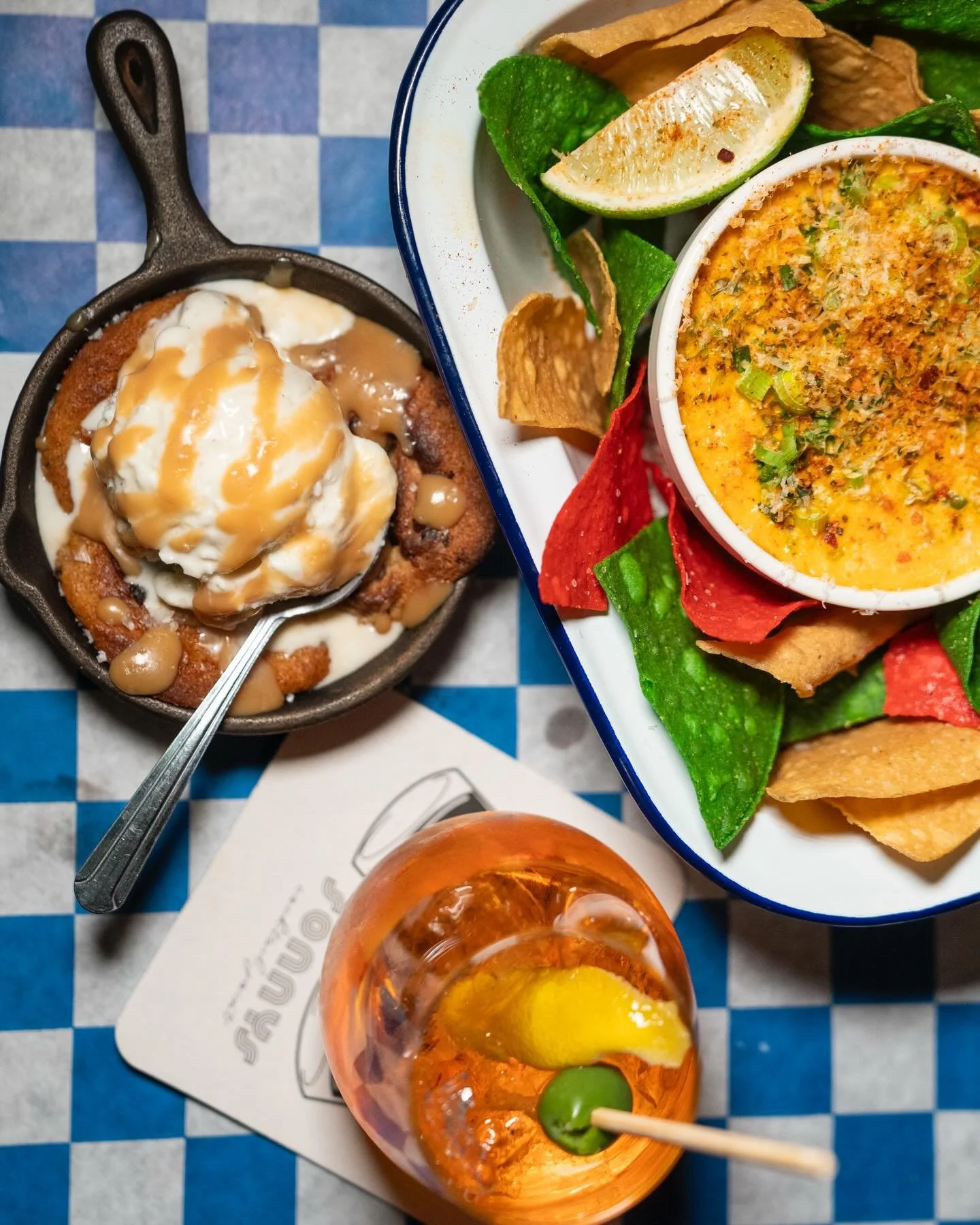 ⛄️We are OPEN! Monday 1/26 5PM
❄️On a snow day a Cookie Skillet &amp; Elote Dip is a balanced meal. No further questions.🍪🌽🍹