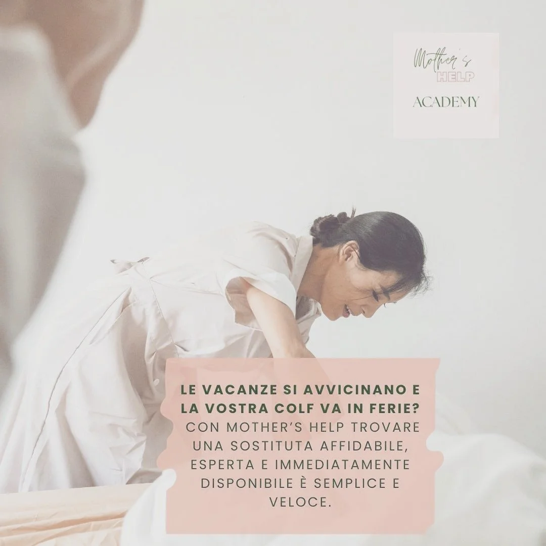 Con Mother&rsquo;s Help trovi subito una sostituta affidabile che mantiene la tua routine domestica esattamente come piace a te: ordine, pulizia e serenit&agrave; senza interruzioni.

Scrivici e ti troviamo la persona giusta, anche per pochi giorni!