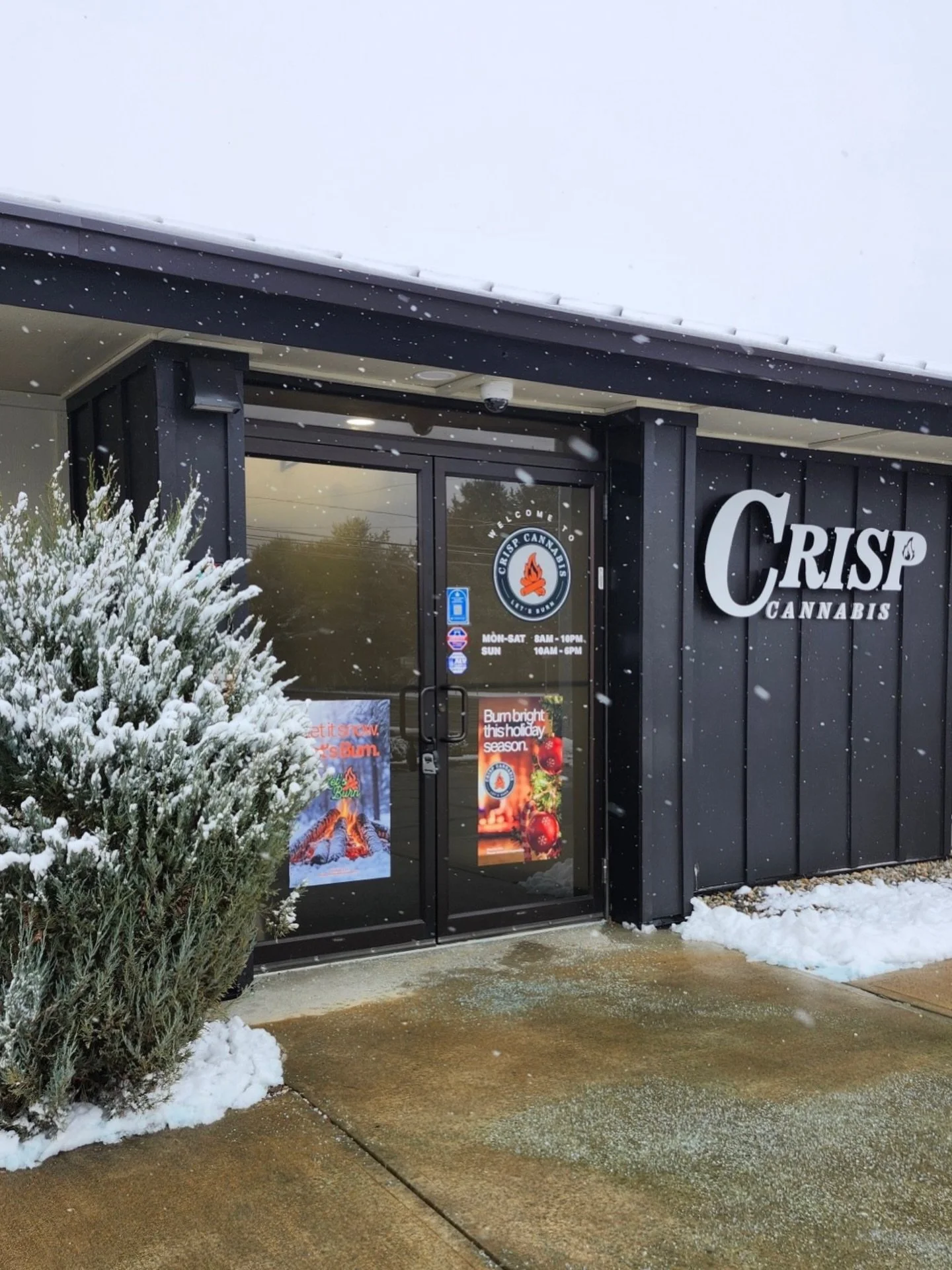 Snow&rsquo;s falling, doors are open 🔥❄️
We&rsquo;re here 10am&ndash;6pm today.

For use only by adults 21 and older. Consume responsibly. Keep cannabis out of the reach of children.
