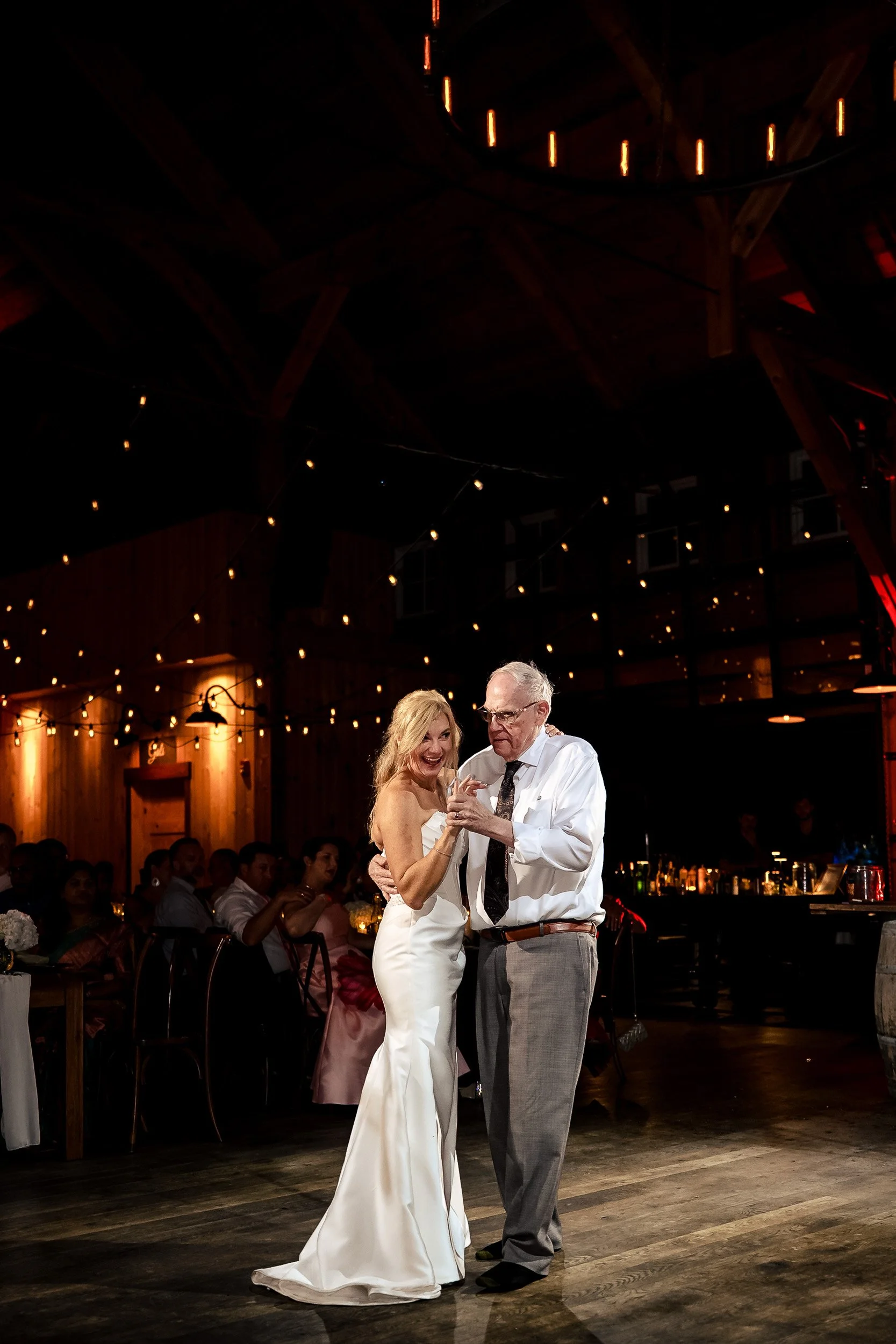 bride and father during their daddy daughter dance