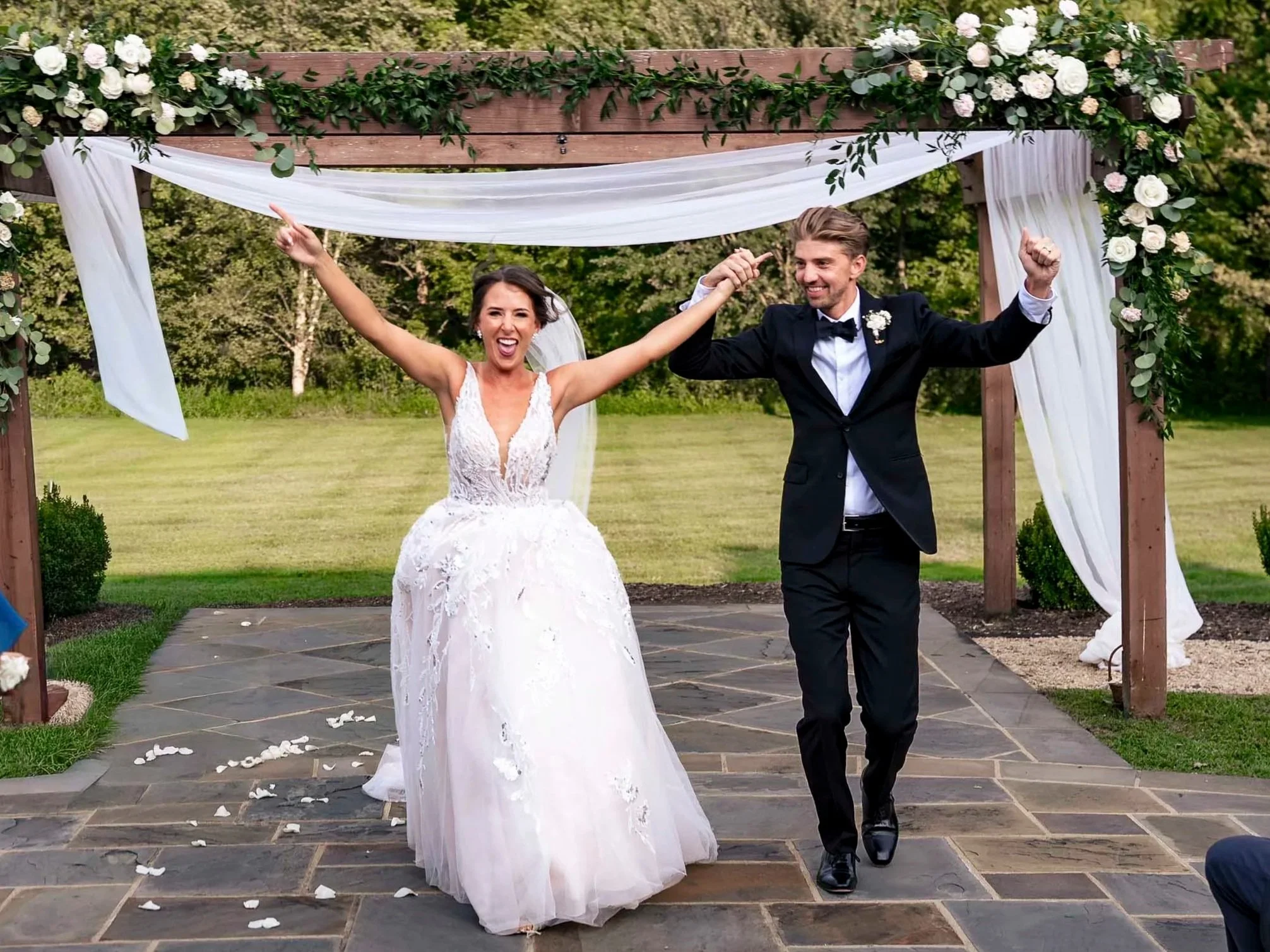 bride and groom just getting married