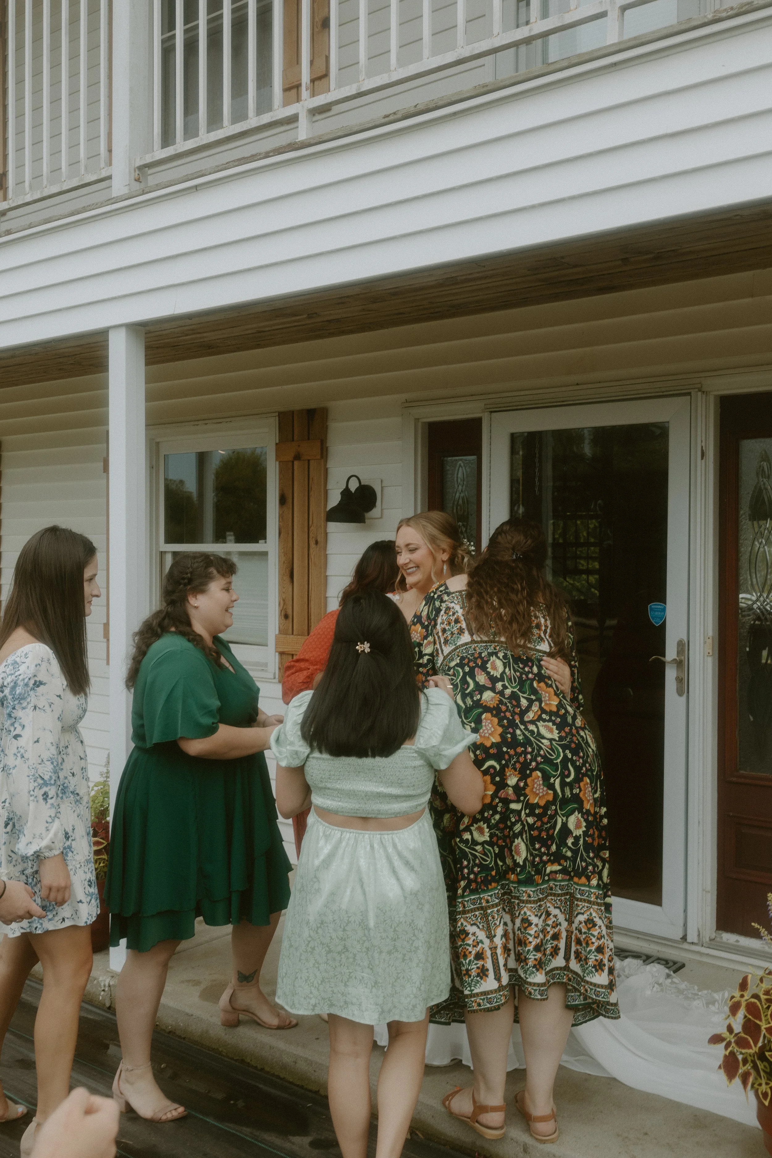 Bride and Bridesmaids First Look