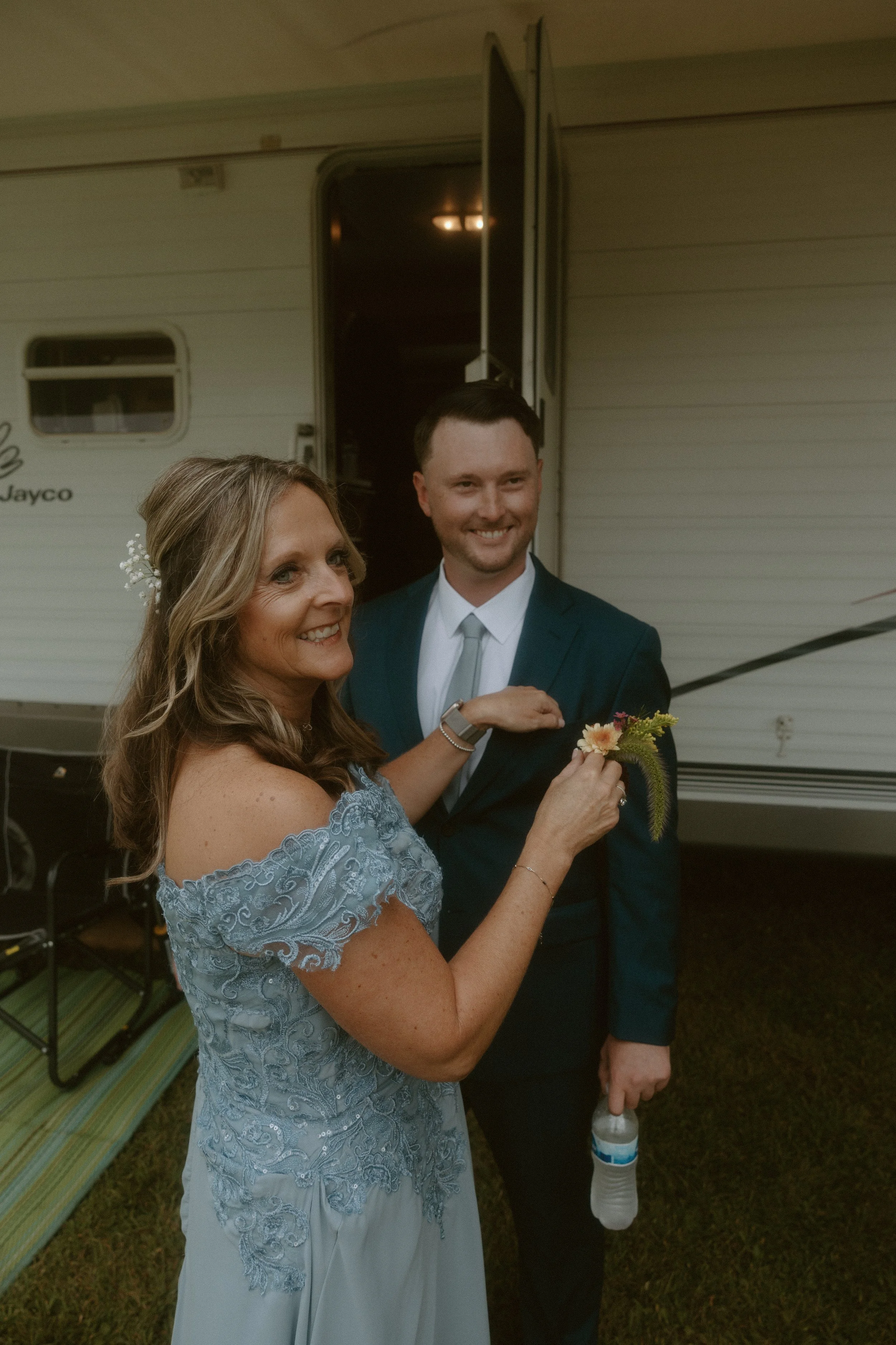 Mother and Son Wedding Day