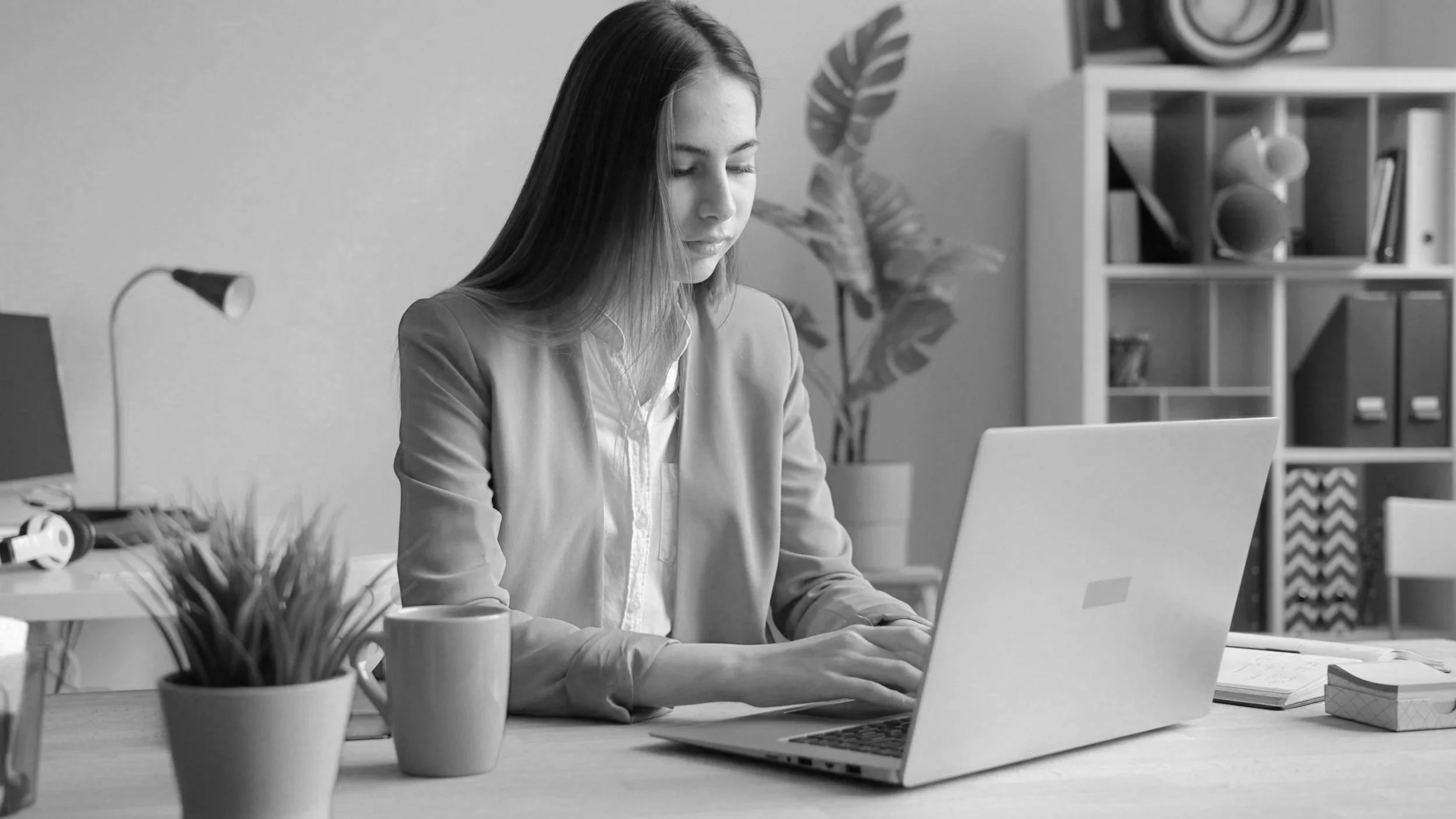 Woman completing assessment.