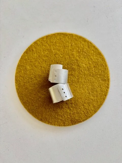 Brushed sterling pierced ring