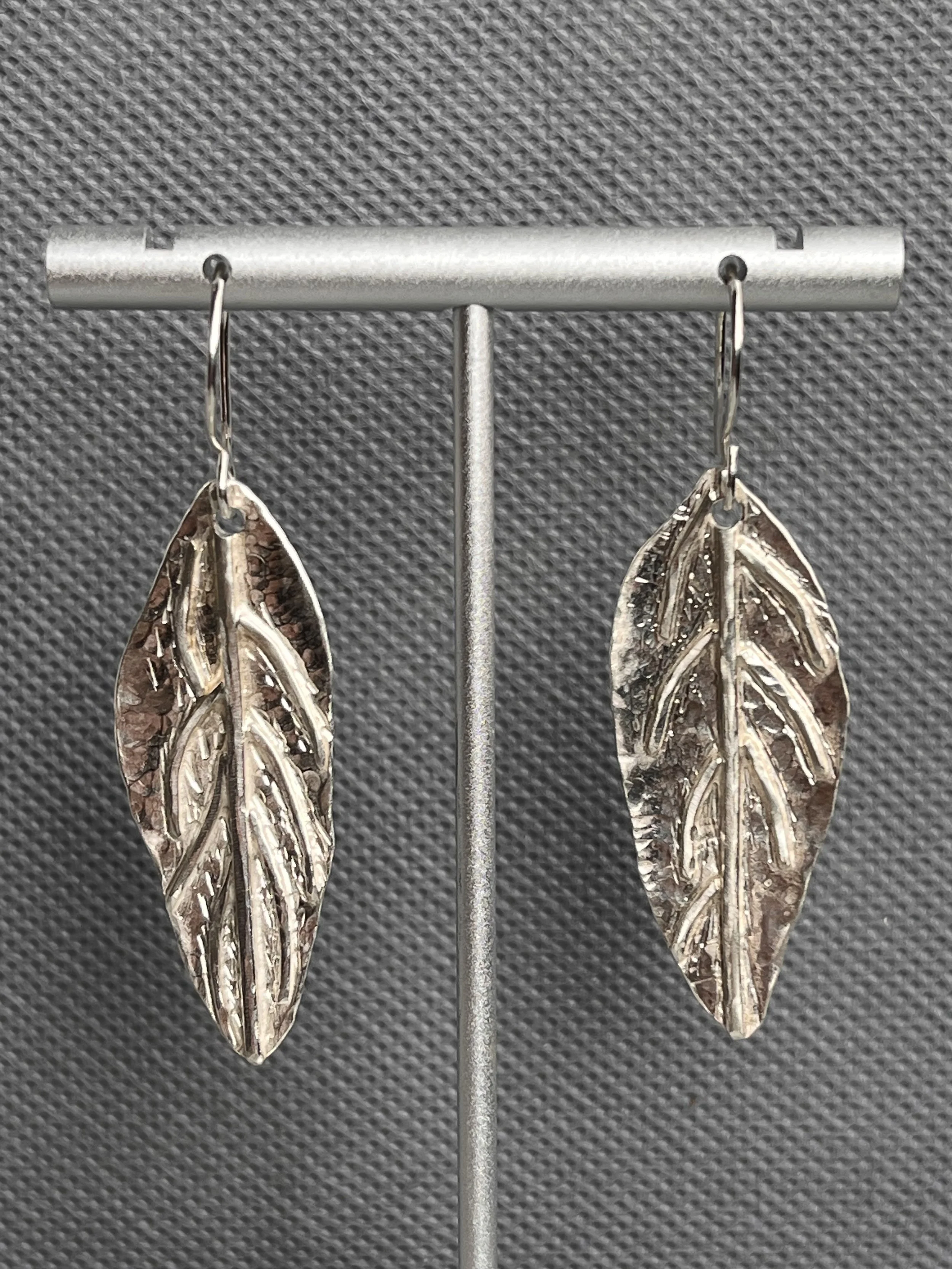 Fine silver Repousse earrings