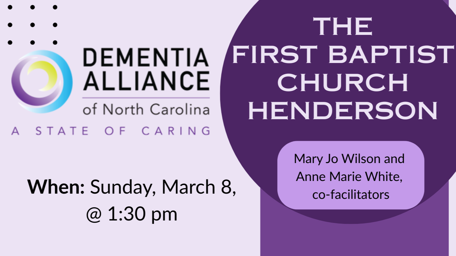 Caregiver Support Group (for families dealing with dementia)