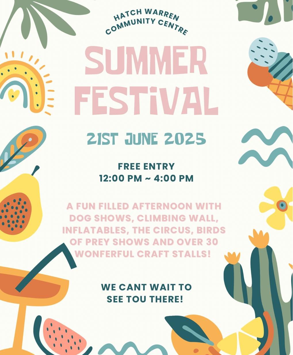 The Hatch Warren Community Centre Summer Festival is on this weekend — and we’re bringing along gifts, sweet treats, our newly designed kids colouring books, our favourite wall art prints, and some cold cups perfect for sunny days ahead!