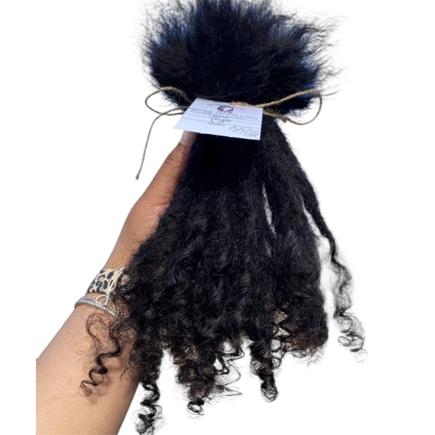 Handmade Permanent  Burmese Curly Goddess locs (10 Locs Per Bundle)