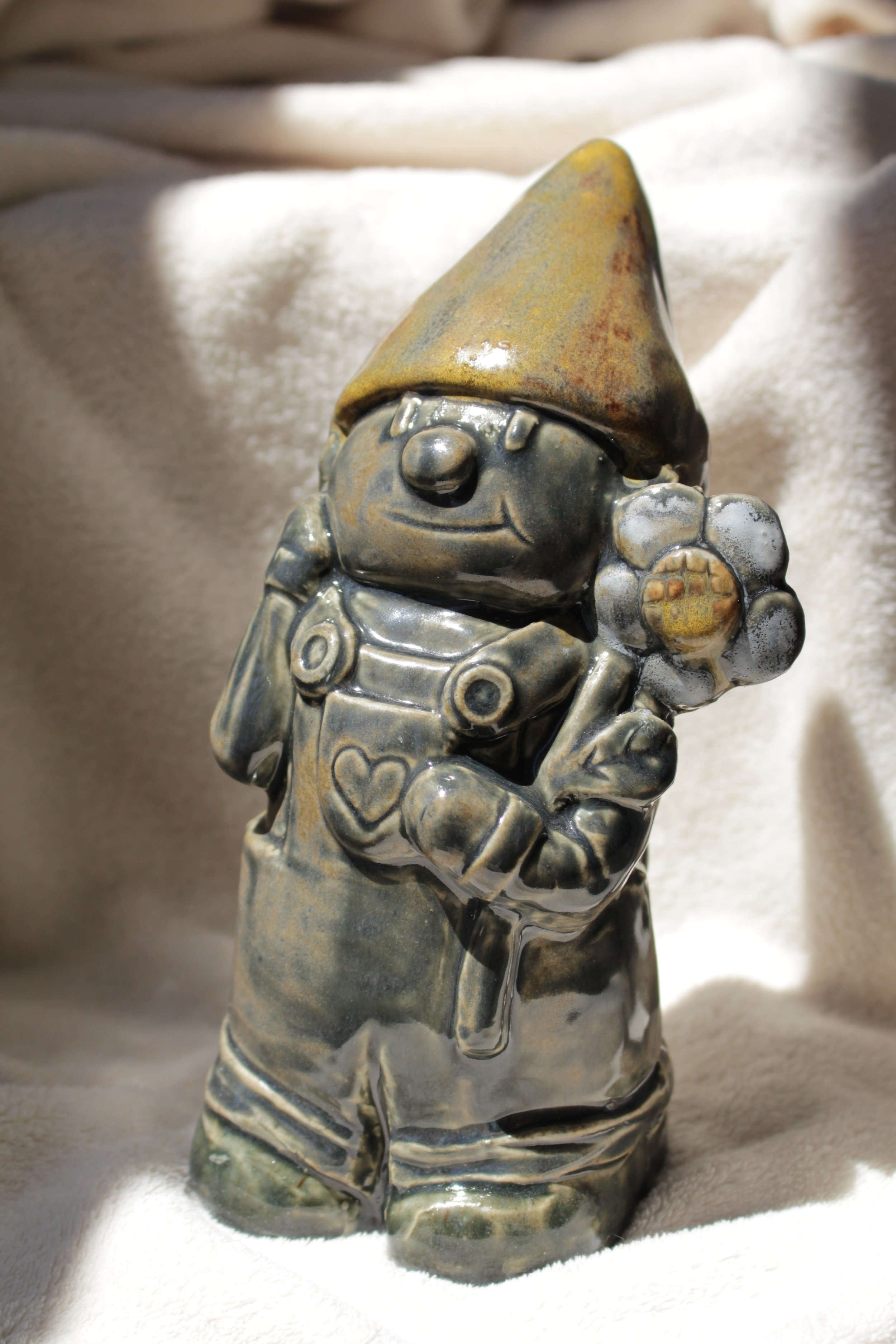 "Garden Gnome #8" 2025, 7 x 4 x 4 inches, slip-cast porcelain, glaze, studio waste