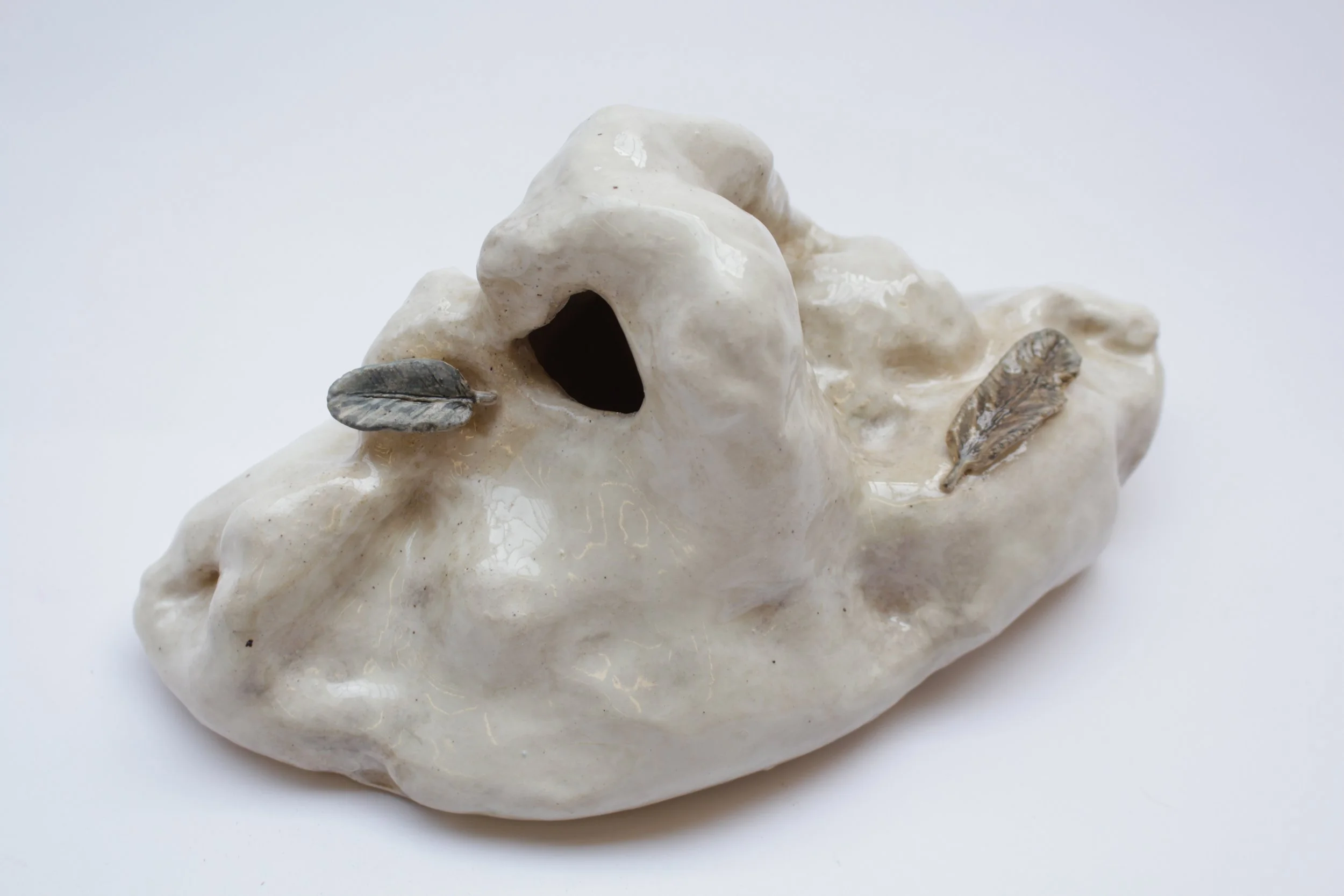 "Fresh Emissions" 2025, 10 x 5 x 5, stoneware, underglaze, slip, glaze, studio waste