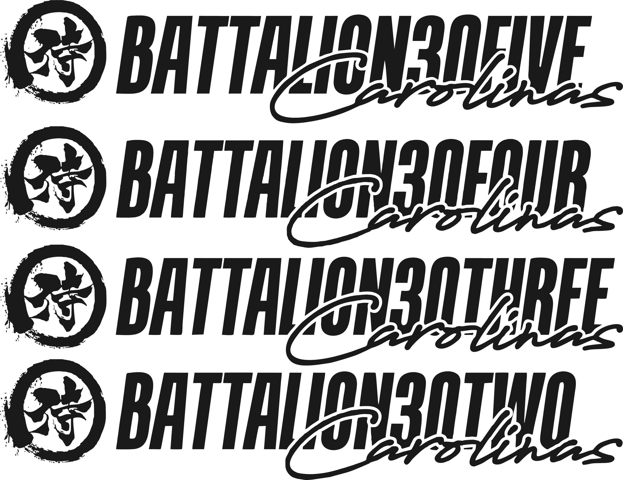 Rear windshield Battalion Banner