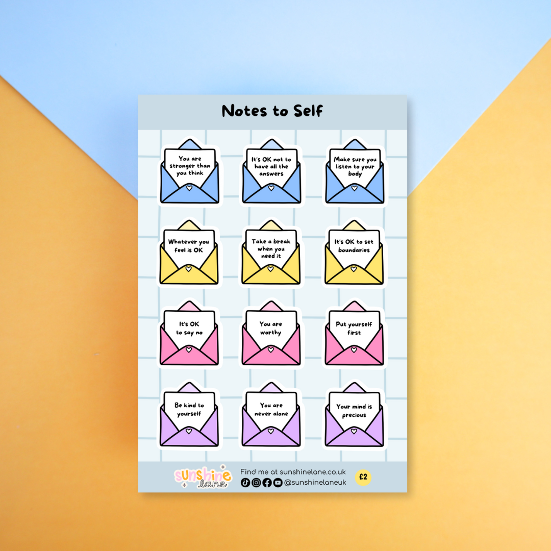 Notes to self affirmation stickers - planner stickers