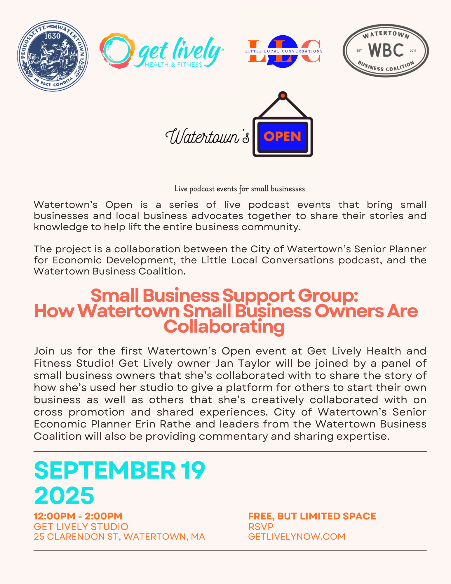 Watertown’s Open (Small Business Support Group)