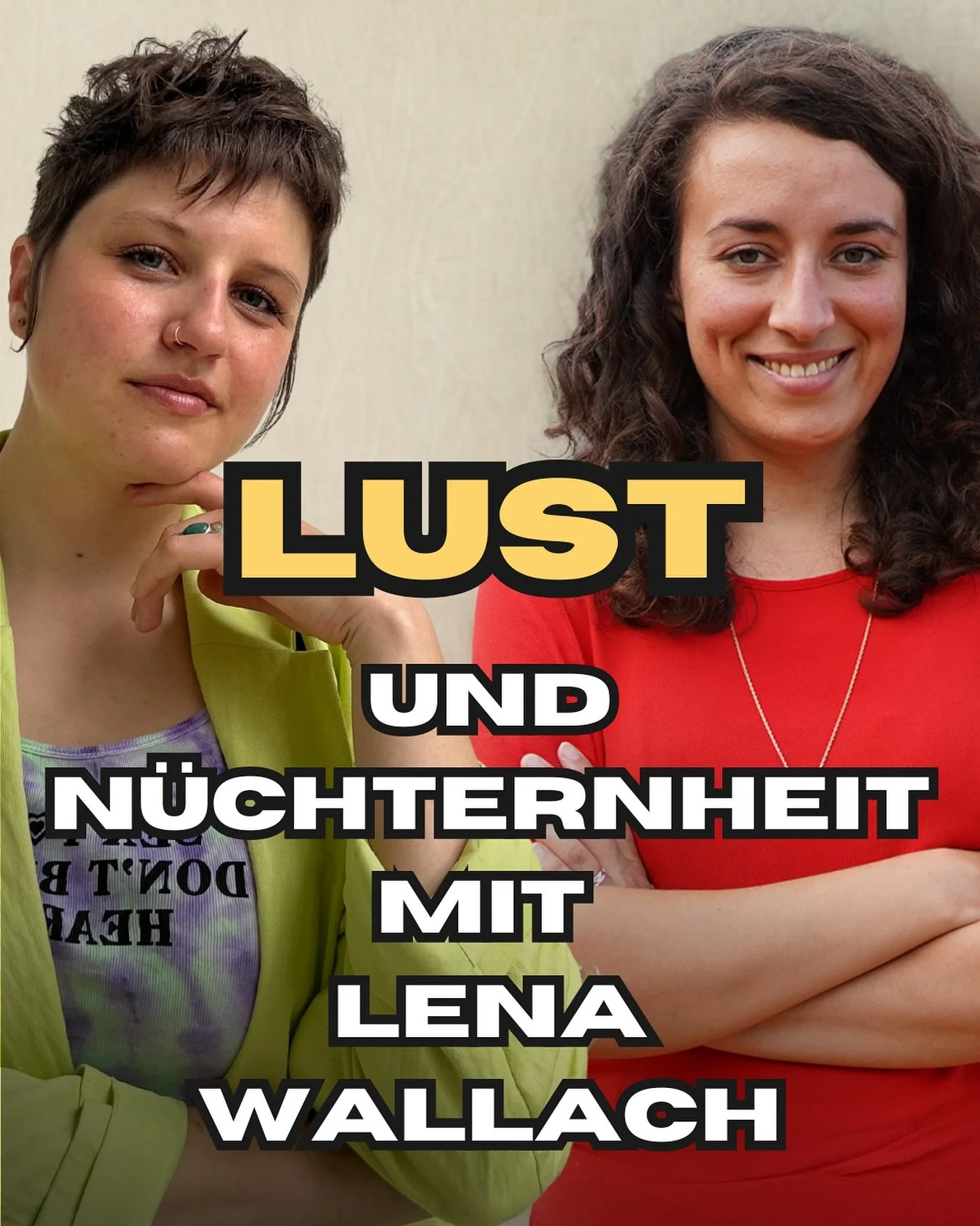 Mit @lena.wallach spreche ich &uuml;ber zwei Themen: zuerst das N&uuml;chternwerden im 12 Schritte Programm, &uuml;ber unsere Erfahrungen damit und warum die Programme toll sind, aber etwas Modernit&auml;t br&auml;uchten. 

Und als zweites &uuml;ber 