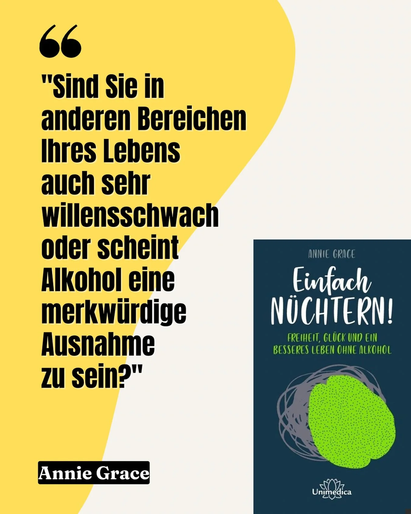 &bdquo;Dann trink halt ein bisschen weniger.&ldquo;
&bdquo;Beherrsch dich halt einfach mal.&ldquo;

Achso 🤦🏽&zwj;♀️
Ja stimmt. Dann trink ich halt einfach mal weniger.

Das ist das gleiche, wie wenn man zu einem depressiven Menschen sagen wurde:
&b