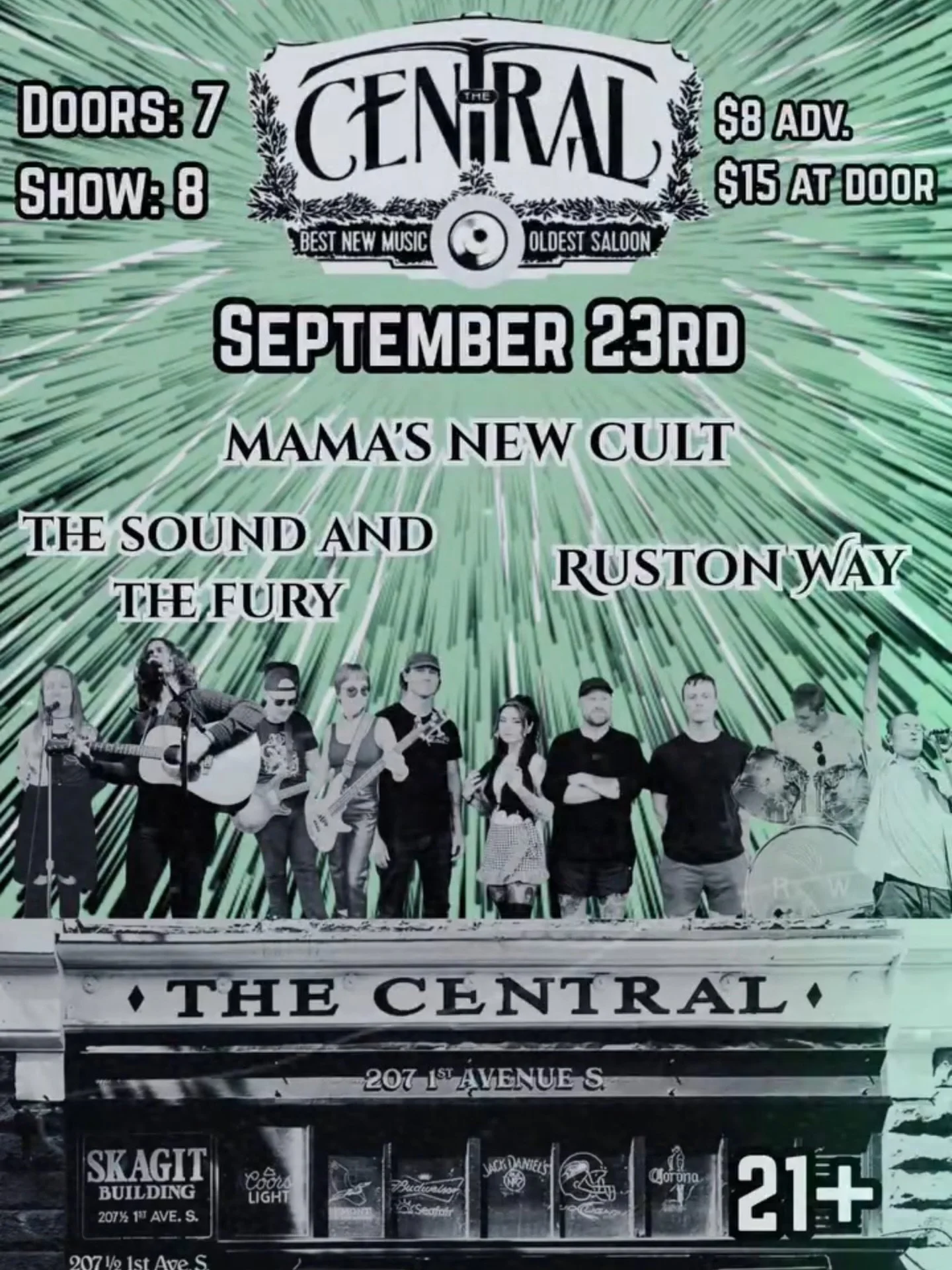Tickets are on sale now for our first ever show at @centralsaloon holy cow we&rsquo;re excited to play there, Sept 23rd with @rustonwayband and @the_sound_and_the_fury_music ! $8 advance, $15 at door, link in bio for tix!
.
#seattle #seattlemusic #se