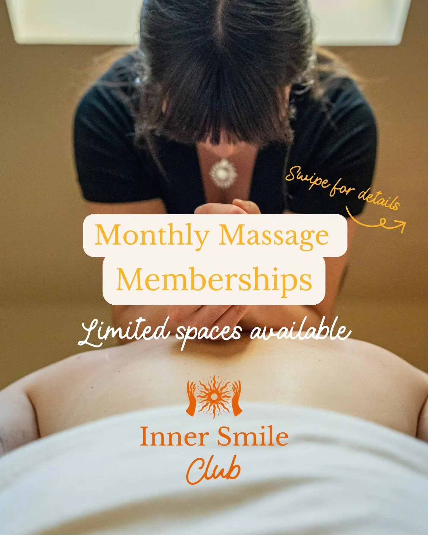 𝗠𝗼𝗻𝘁𝗵𝗹𝘆 𝗠𝗮𝘀𝘀𝗮𝗴𝗲 𝗠𝗲𝗺𝗯𝗲𝗿𝘀𝗵𝗶𝗽𝘀 𝗮𝗿𝗲 𝗯𝗮𝗰𝗸 📣

Limited spots available ✨

Since launching the Inner Smile Club in April and filling all of the spots, I've had the privilege of working with my members on a deeper level. 

In 