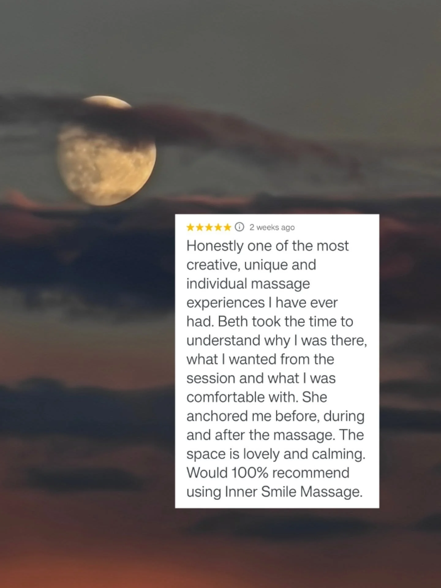 Client testimonials 🤍

I am always so grateful to my clients for sharing their experiences so that their words can help others find their way to me ✨🧭

If you're looking for a holistic massage therapist that works creatively, professionally, intuit