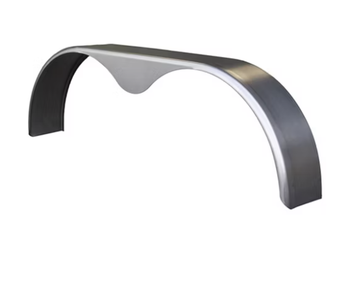 Trailer Fender, Tandem Axle, Teardrop, 9" W x 66" L x 19.50" H, 16 Gauge Steel, 1" Radius Front, 90 Degree Back Flange
