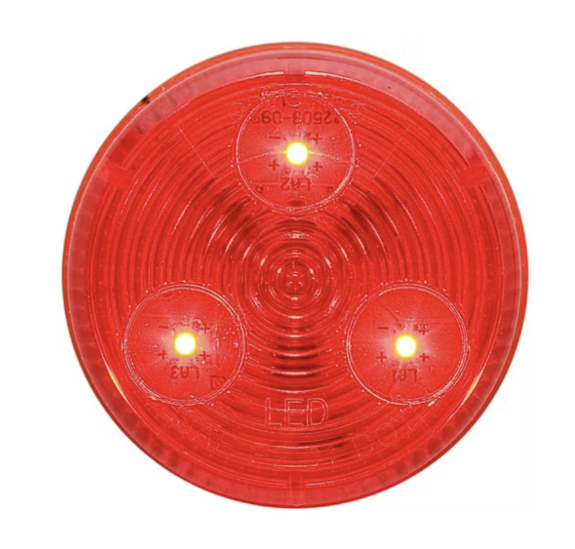 Optronics LED Clear/Marker Red 2" Round Standard