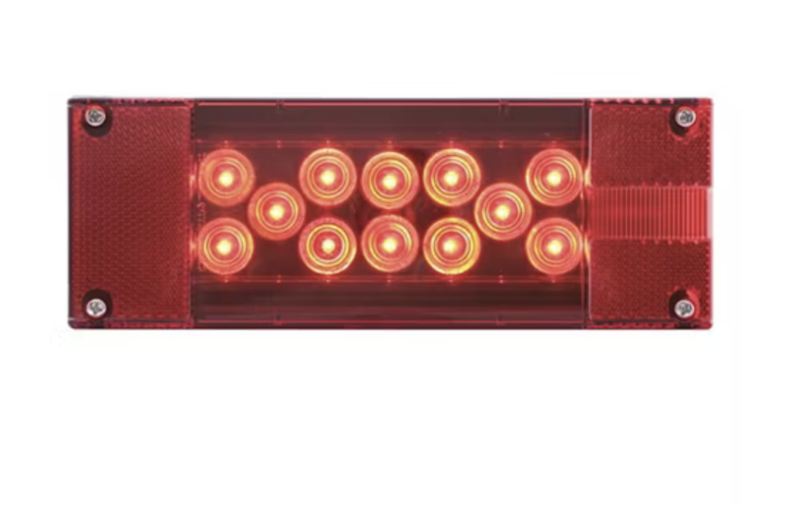 Optronics® LED Stop, Turn & Tail Light, 8" Red Rectangular