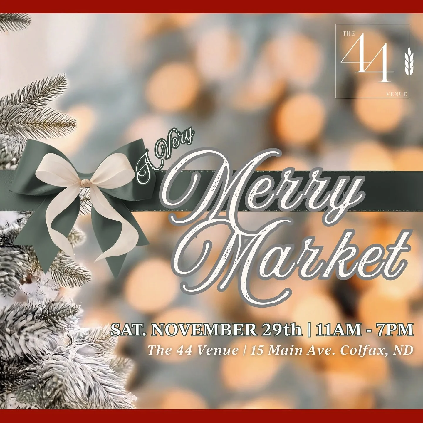 ✨ It&rsquo;s the most merry time of the year! ✨
Join us for A Very Merry Market &mdash; a one-day celebration of creativity, community, and holiday cheer at The 44 Venue in Colfax, ND! 🎁

Shop local makers, sip festive drinks, take a carriage ride, 