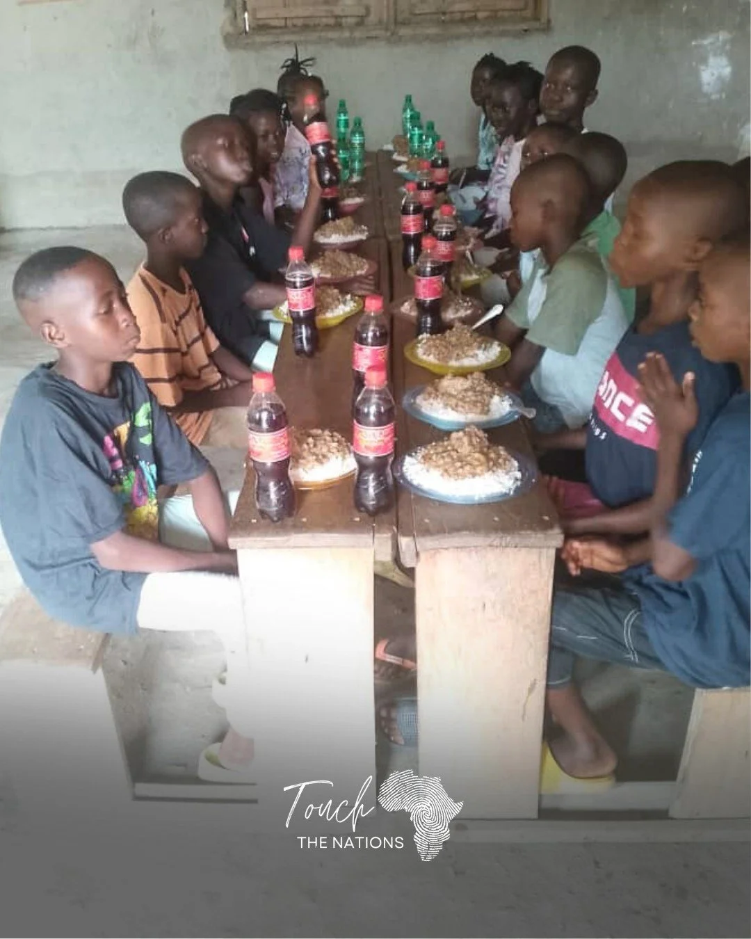 A special feast including a glass bottle of soda for each child was part of the Christmas celebration at House of Hope in Sierra Leone.

Gathering around the table to eat together is a meaningful part of daily life at the home, and moments like this 