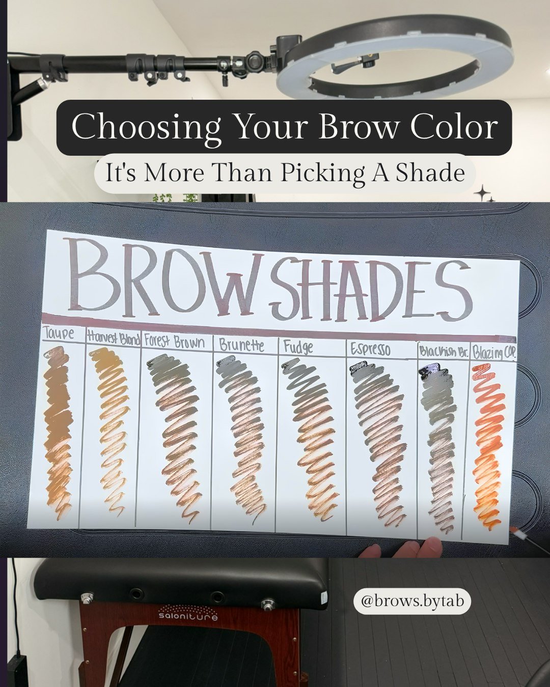 Choosing the right pigment isn't about picking "light" or "dark."

Every custom color is created by considering your natural brow color, your hair, your skin, and the healed result we're working toward.

My goal is simple: brows t