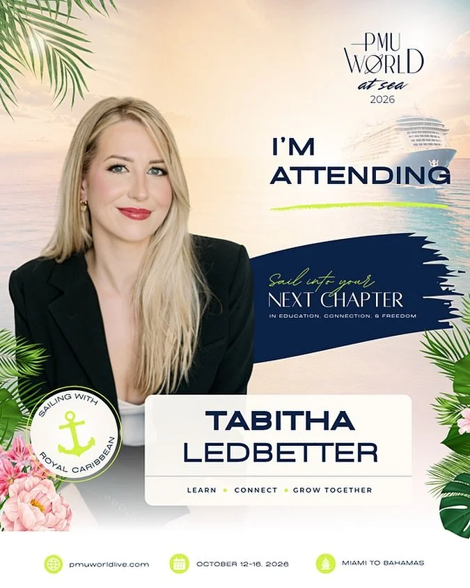 I&rsquo;m attending PMU WORLDLIVE Cruise in October. I am beyond so excited and cannot wait to take this step in my career! Follow me along the way 🛳️💕✨