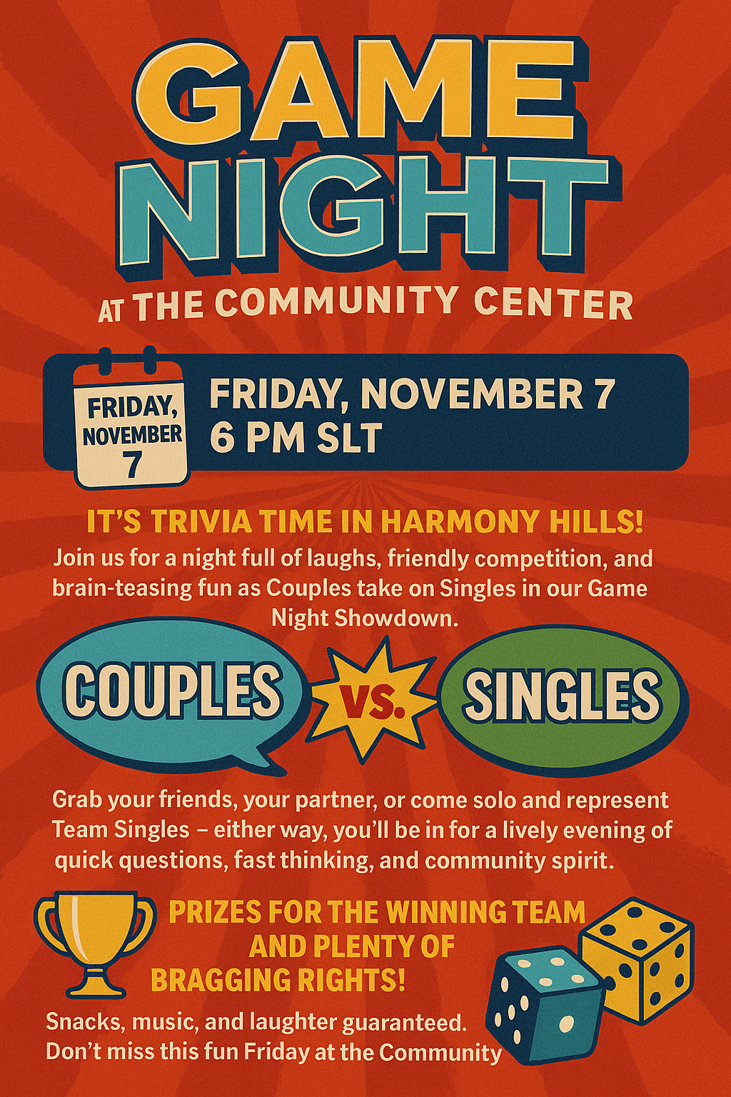 🎲 Game Night @ The Community Center