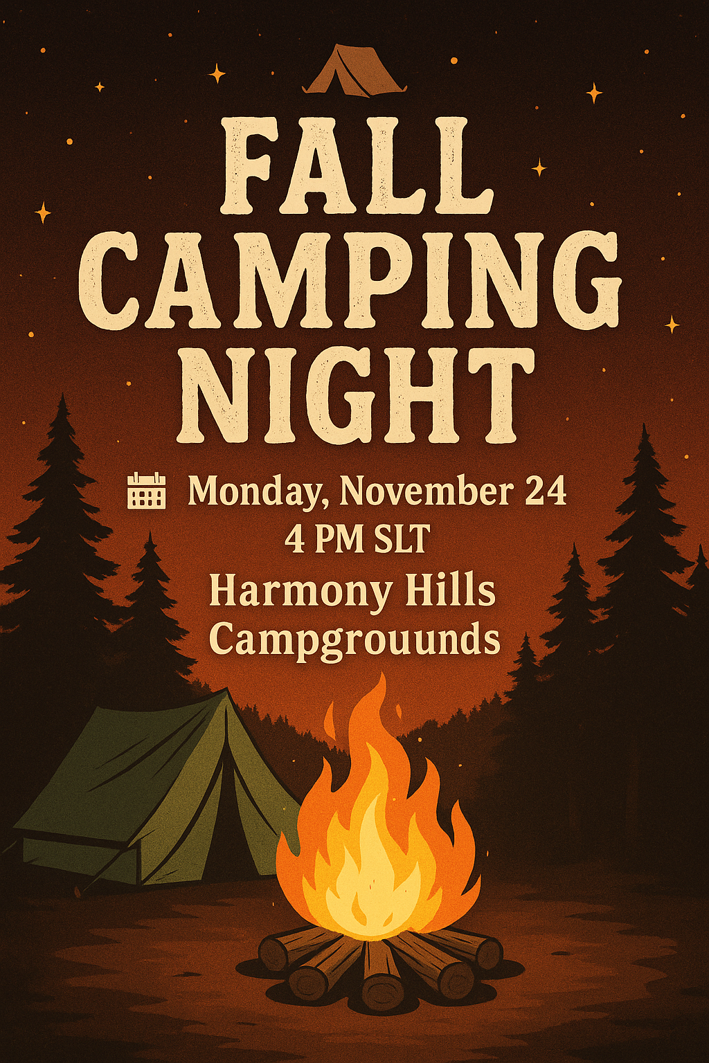 🏕️ Fall Camping Night