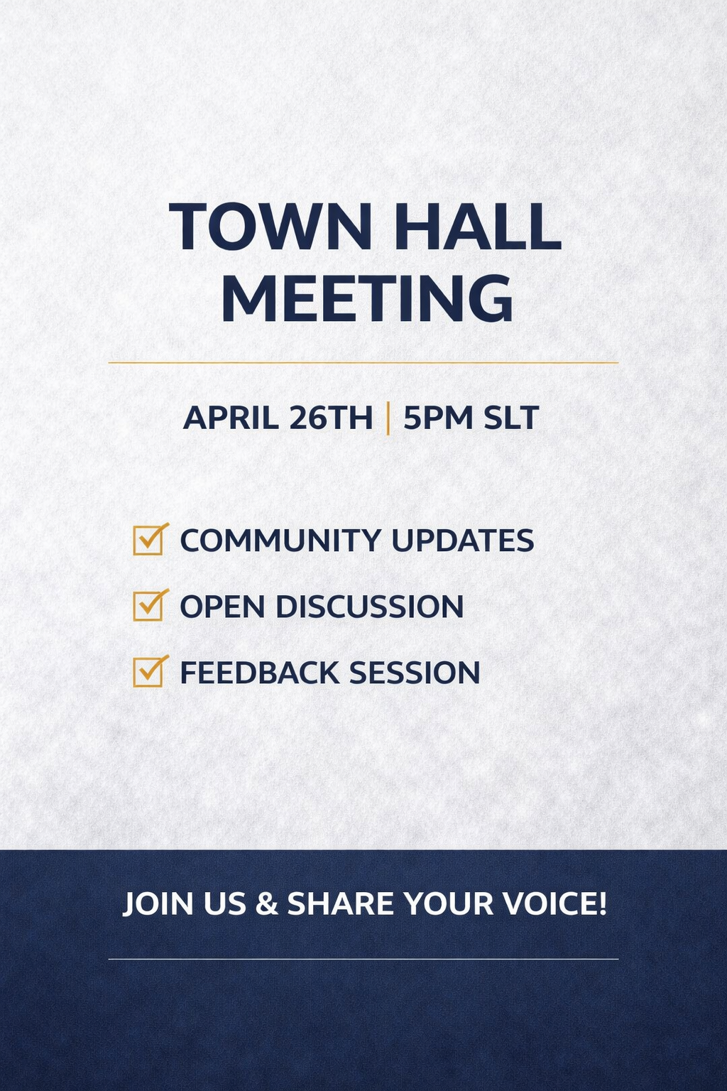 Town Hall Meeting