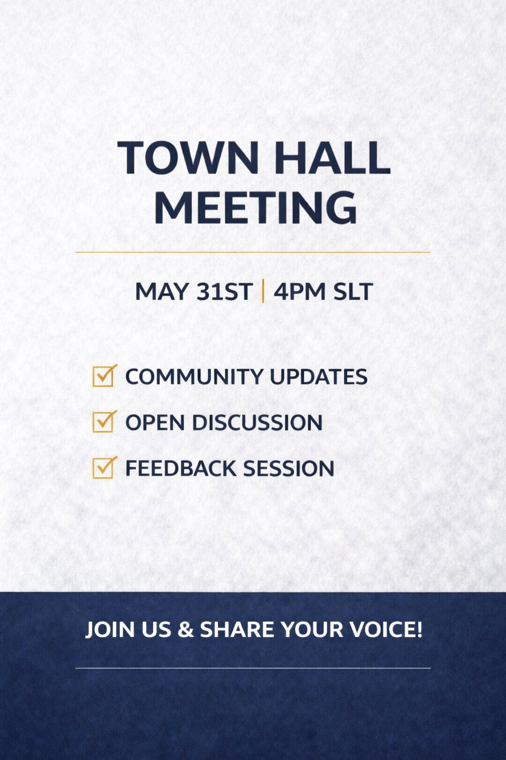 Town Hall Meeting 