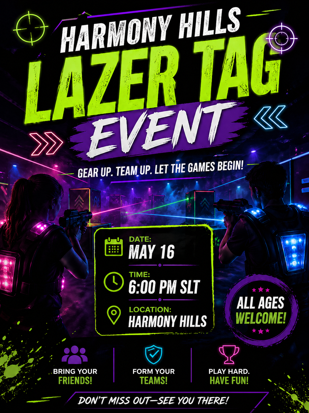 🎯 Harmony Hills LaZer Tag Event 🎯
