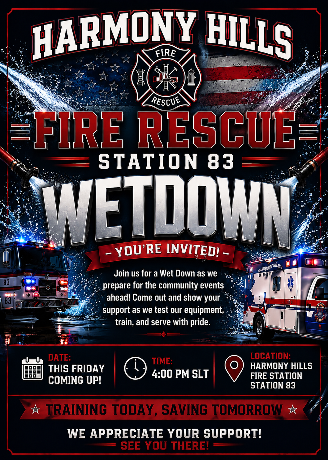 Wetdown with the Fire Department