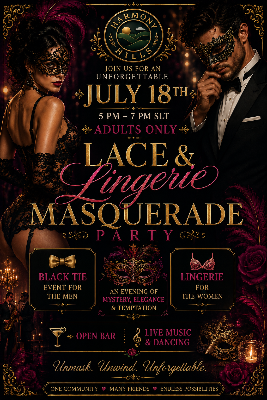 Lace &amp; Lingerie Masquerade- ADULT only