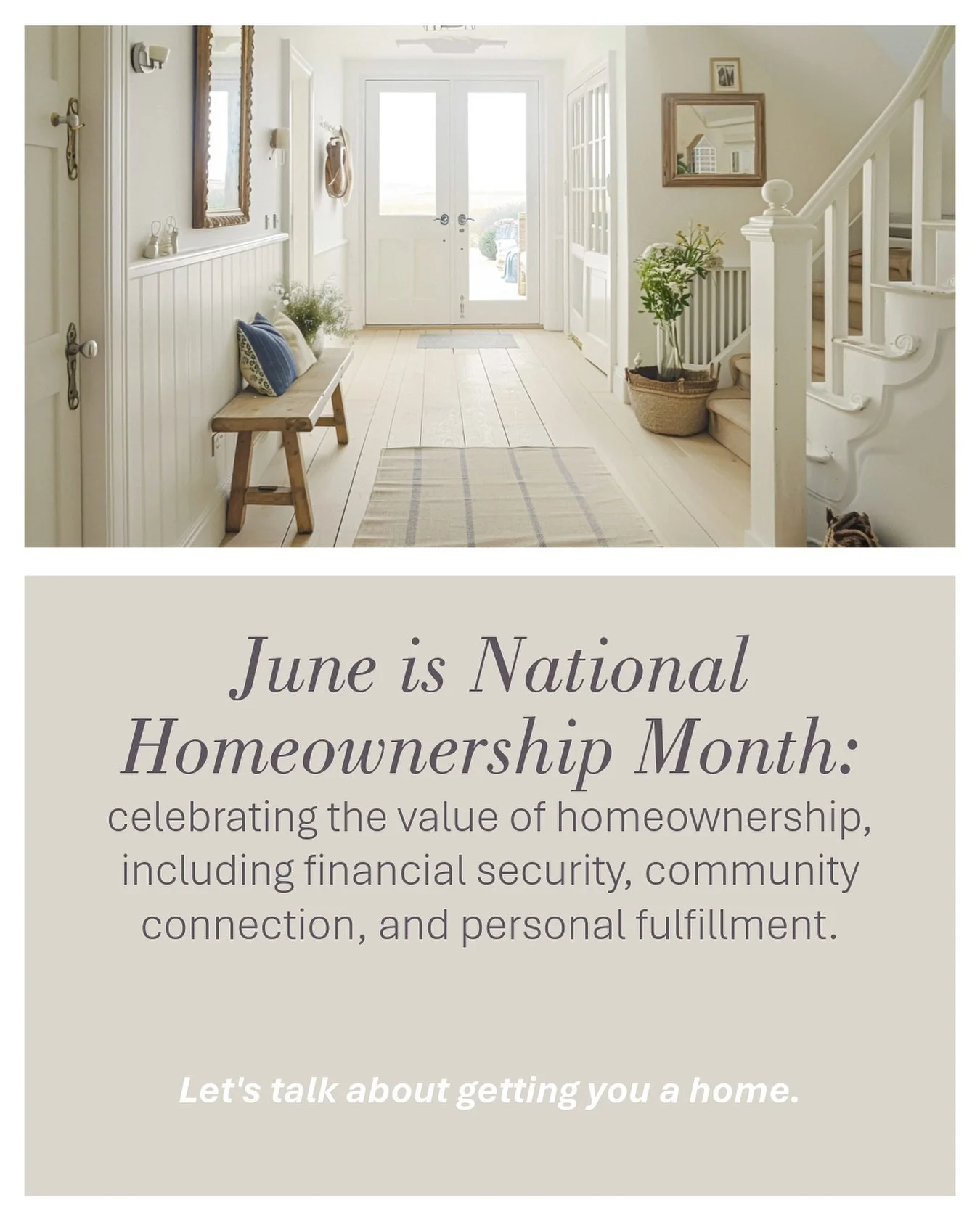 June is National Homeownership Month, and there&rsquo;s no better time to celebrate the wins: the keys, the tears, the first nights, the final walkthroughs. Homeownership changes everything!

It&rsquo;s an honor to be trusted to help usher people thr