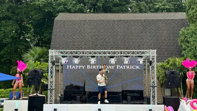 Talented live musicians performing with passion, adding a sophisticated and dynamic touch to the event ambiance.