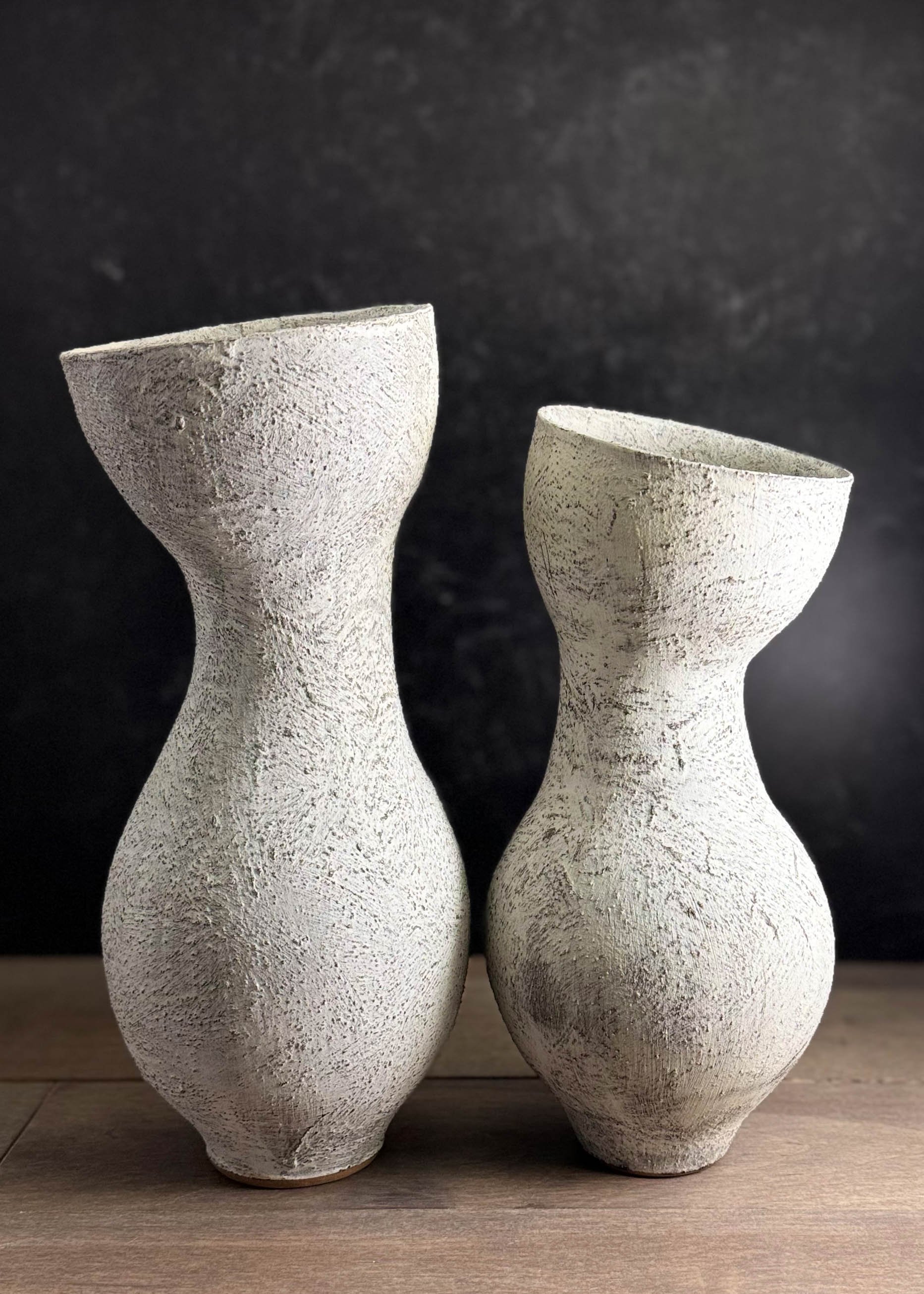 Winter moss sway vases, large