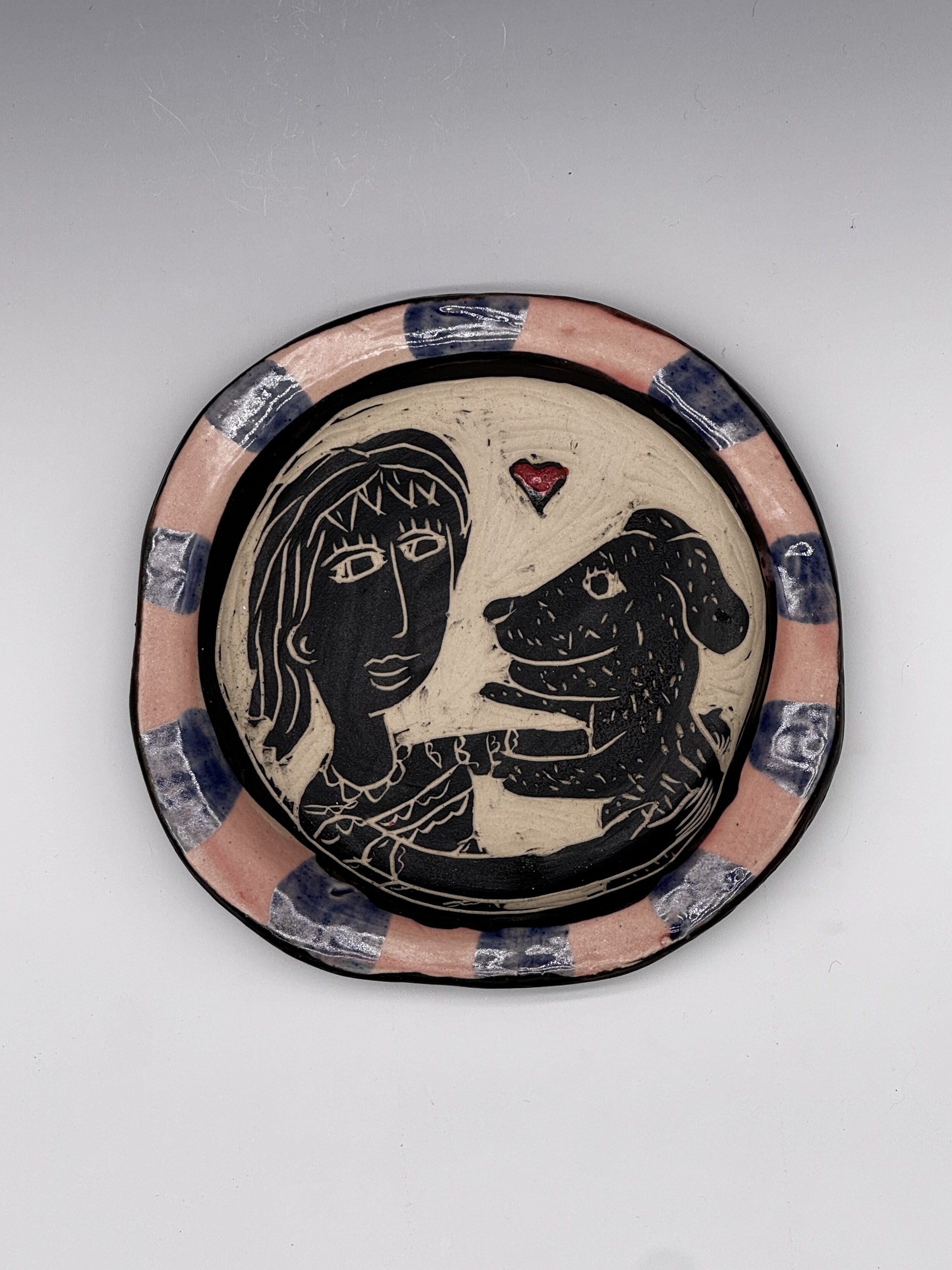 “Puppy Love” Porcelain plate