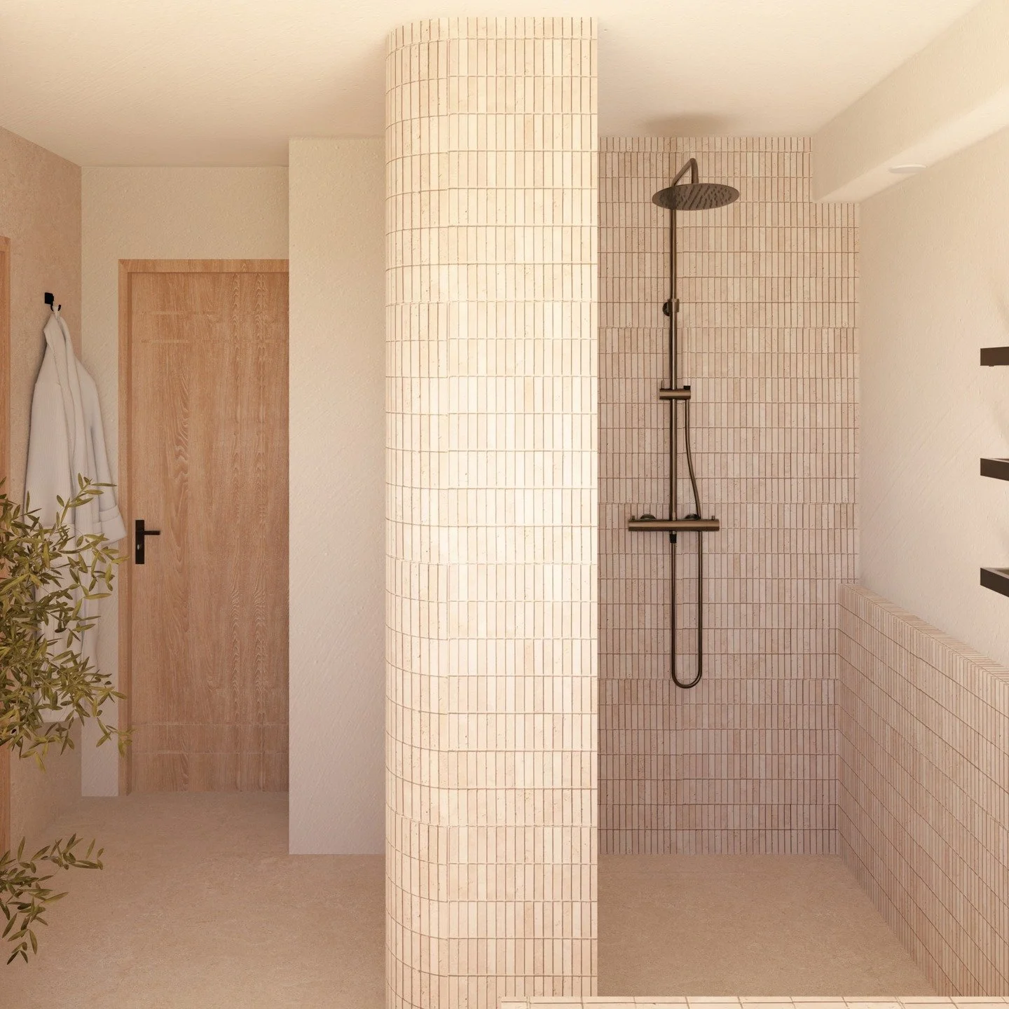 &bull; Projet Fr&eacute;d&eacute;rique &bull;

✨ Ravie de vous d&eacute;voiler les premiers rendus 3D de cette salle de bain !

Au programme : une douche aux courbes &eacute;l&eacute;gantes, du bejmat pour apporter originalit&eacute; et caract&egrave