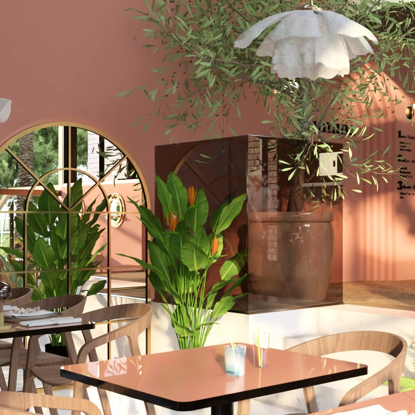 &bull; Projet Lumina &bull;

Place &agrave; l&rsquo;entr&eacute;e du lieu : une grande arche pens&eacute;e pour mettre en valeur l&rsquo;enseigne et accueillir les visiteurs avec caract&egrave;re.

Le plan des &eacute;tages r&eacute;v&egrave;le une c