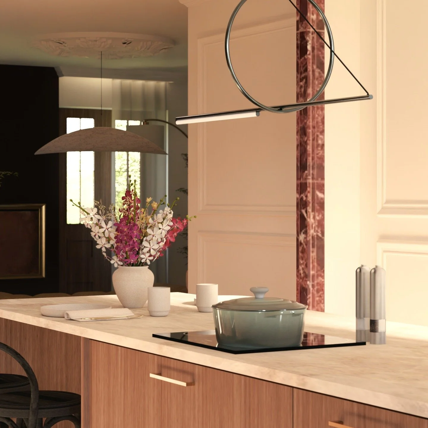 &bull; Projet C&eacute;lia &bull;

Voici les derni&egrave;res vues 3D de la cuisine, sublim&eacute;e par un bel &icirc;lot central qui structure l&rsquo;espace et invite &agrave; la convivialit&eacute;.

La derni&egrave;re perspective d&eacute;voile 