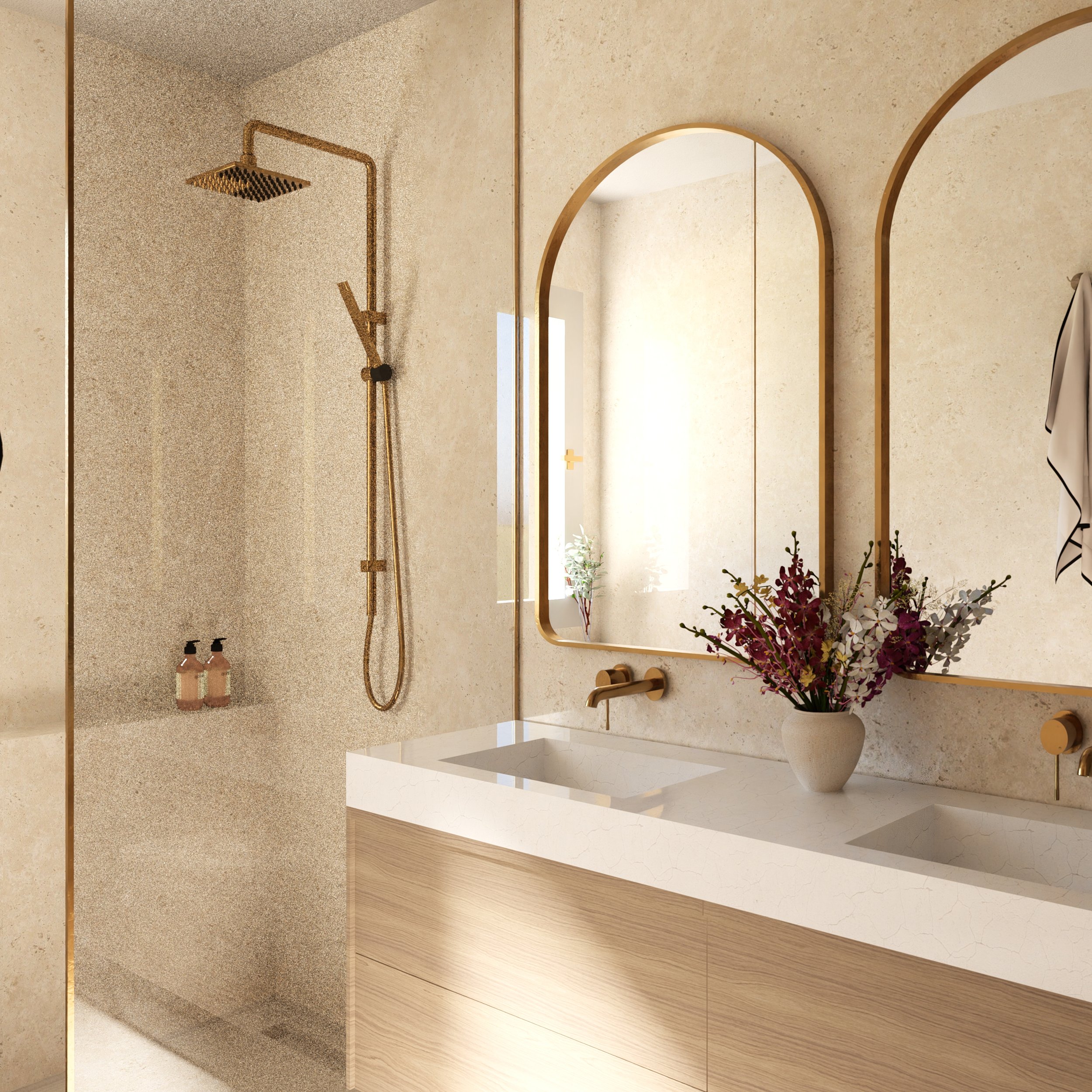 &bull; Projet Naudan &bull;

Premiers rendus 3D de cette salle de bain ✨, pens&eacute;s pour mettre en valeur la lumi&egrave;re naturelle apport&eacute;e par la fen&ecirc;tre ☀️🛁.