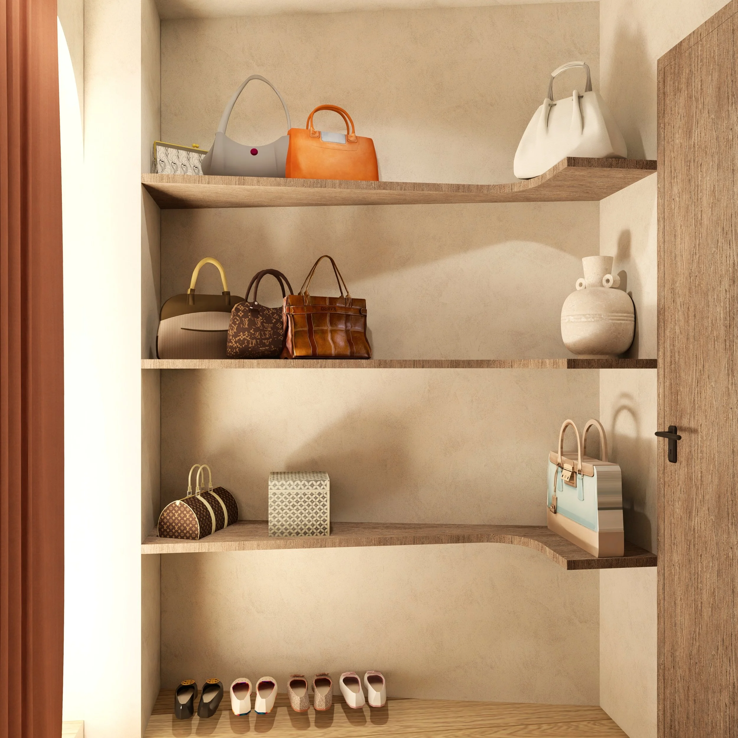 &bull; Projet Cirelli &bull;

✨ Le dressing, accessible par une &eacute;l&eacute;gante ouverture en arche, a &eacute;t&eacute; con&ccedil;u autour d&rsquo;une structure IKEA avec des fa&ccedil;ades effet noyer pour un rendu chaleureux et intemporel. 